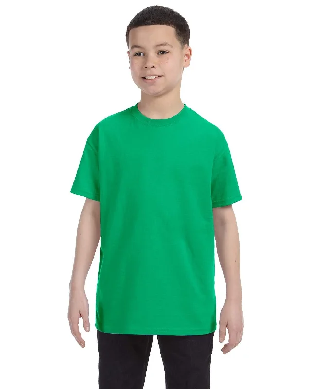 Gildan Youth Lightweight 100% Cotton T-Shirt | Irish Green Solid Print Embellished