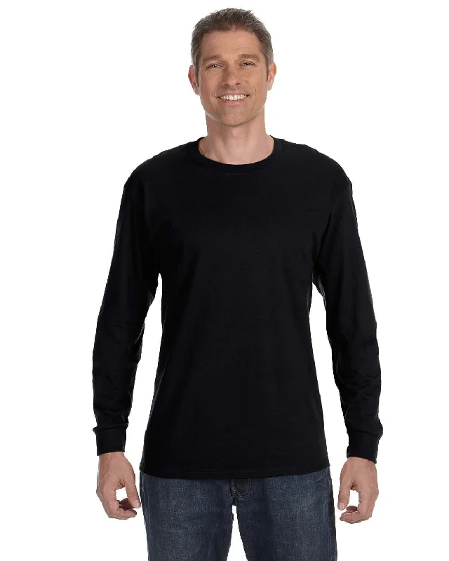 Jerzees DRI-POWER ACTIVE Long Sleeve T-Shirt | Black Oversized T-Shirt Spandex breathable