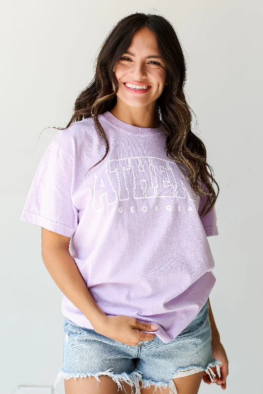 Lavender Athens Georgia Tee Fleece Nylon Spandex