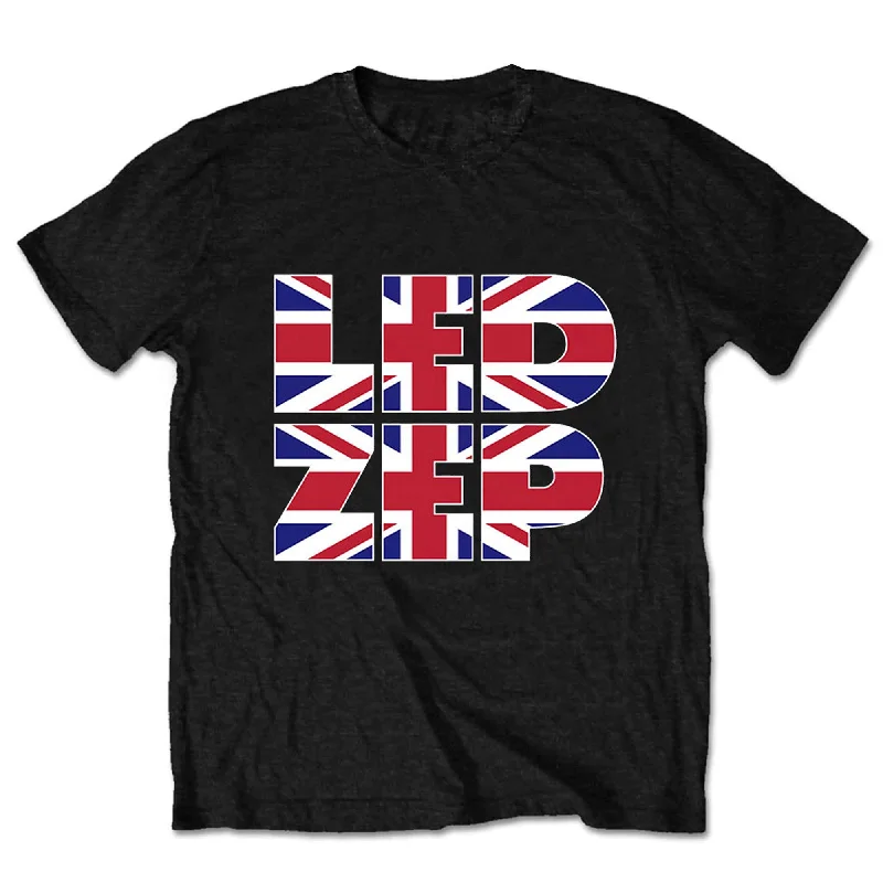 Led Zeppelin | Official Band T-Shirt | Union Jack Type Hooded Caped Shawl Collar