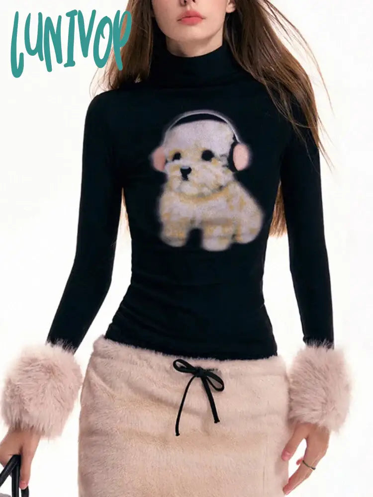 Lunivop Y2k Aesthetic Cartoon Kawaii Dog Print Crop Top Patchwork Fluffy Long Sleeve T-shirt Women O Neck Slim Grunge Tee Shirts Femme Sequined Glittery Shiny Lunivop Y2k Aesthetic Cartoon Kawaii Dog Print Crop Top Patchwork Fluffy Long Sleeve T-shirt Women O Neck Slim Grunge Tee Shirts Femme Sequined Glittery Shiny