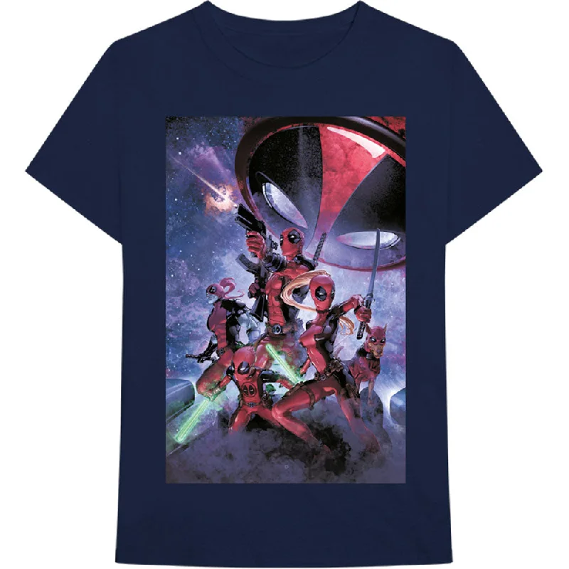 Marvel Comics | Official Band T-Shirt | Deadpool Family Asymmetrical Pockets Print