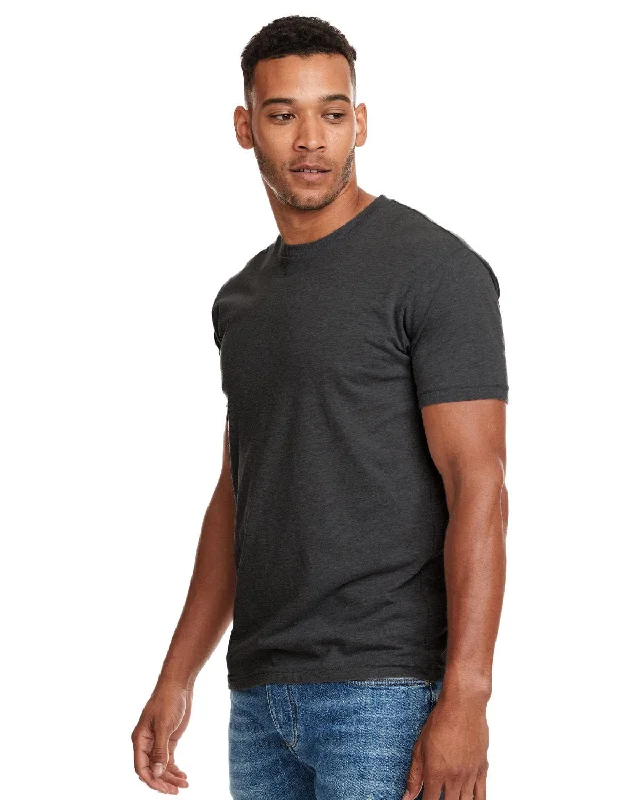 Next Level Mens CVC Crewneck Tee | Charcoal Striped Floral Plaid