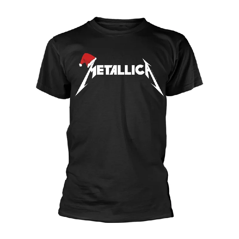 Metallica Unisex T-shirt: Santa Hat Logo Elegant Classic Vintage