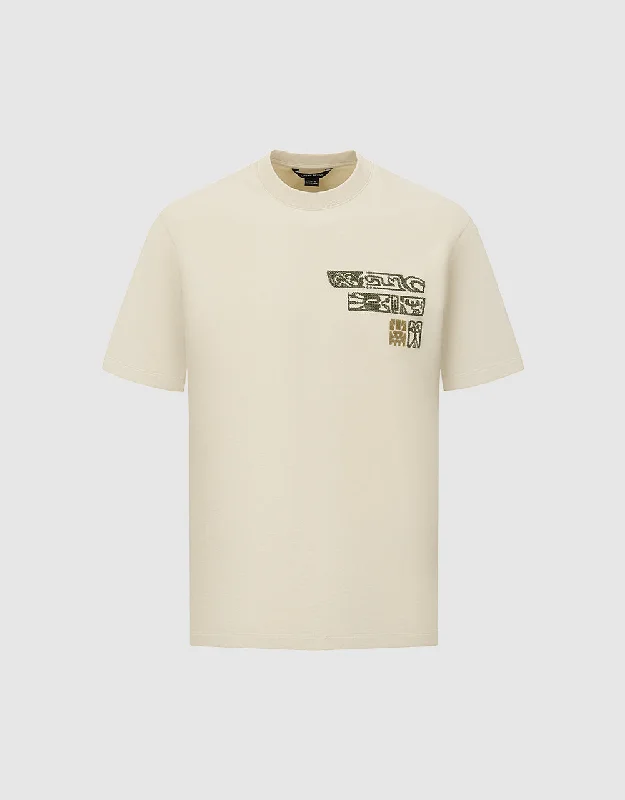 Printed Crew Neck Straight T-Shirt Anti-Shrink Durable Soft