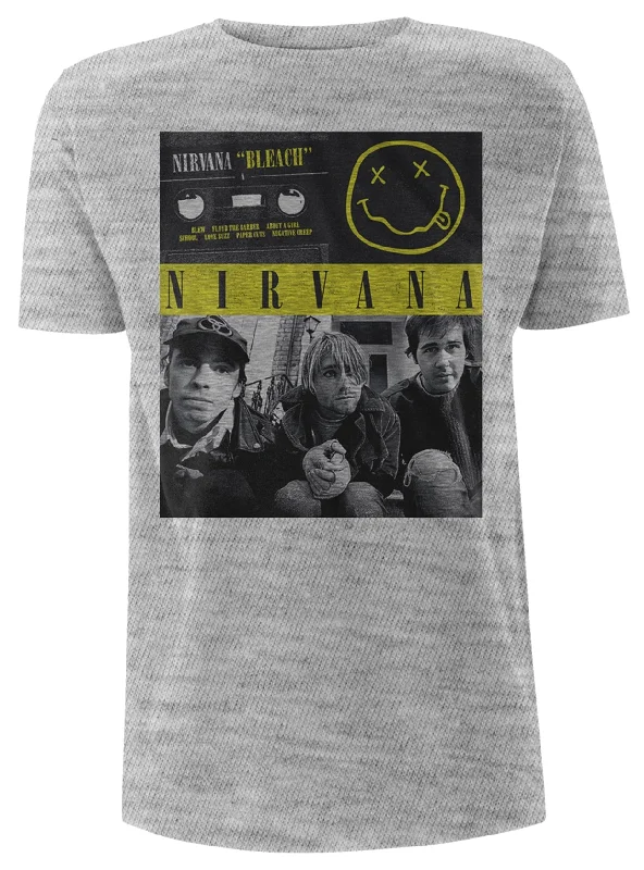 Nirvana Unisex T-shirt: Bleach Tape Photo Front Pockets Side Pockets Patch Pockets