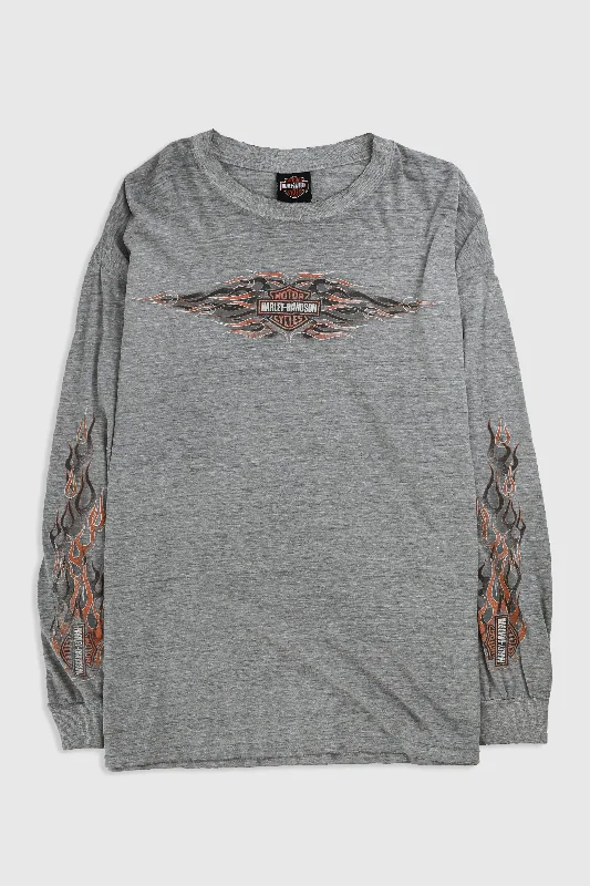 Vintage Harley Long Sleeve Tee Real Fur Shearling Chenille