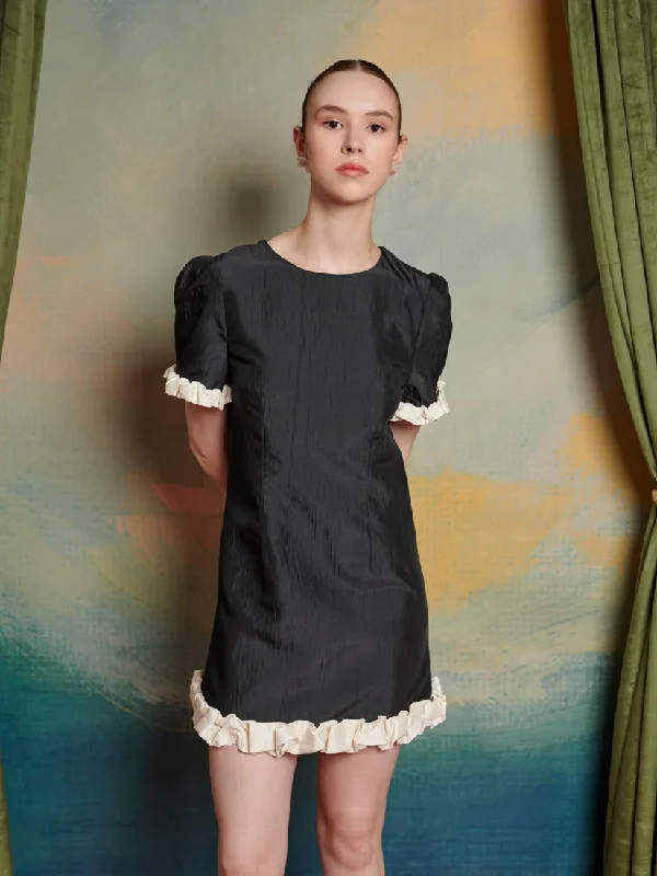 Avante Taffeta Mini Dress Fashionable Off-Shoulder Mini Dress