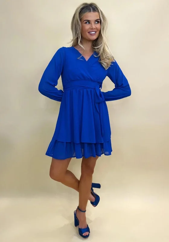 Kate & Pippa Steffi Tiered Mini Dress, Royal Blue Trendy Lace Mini Dress