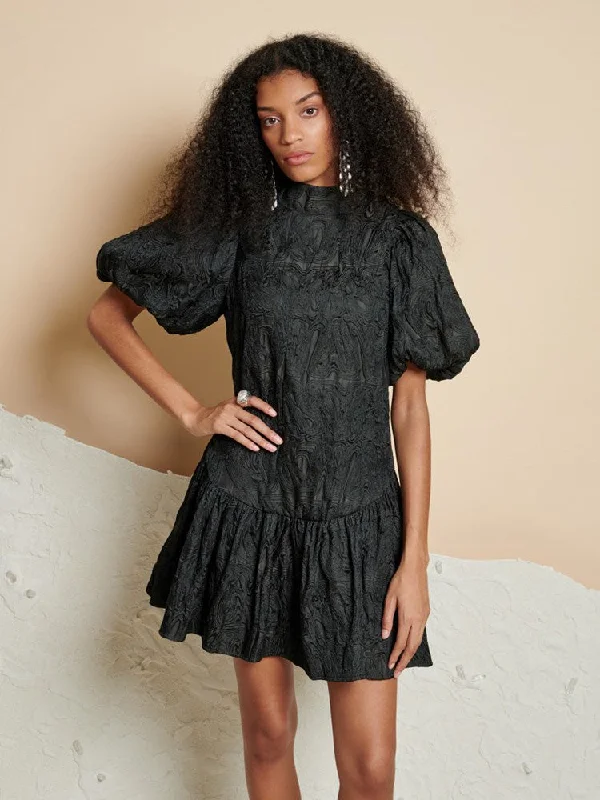 <b> Ghospell </b> Salome Jacquard Mini Dress Cozy T-Shirt Mini Dress