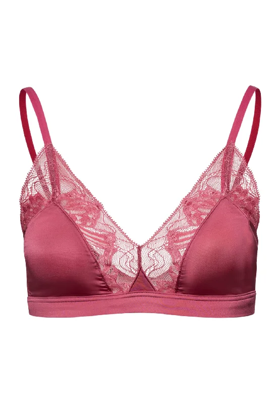Eva Lace-Trim Soft Cup Bra | Rose Wine 70916-2414 Sexy Mesh Bra