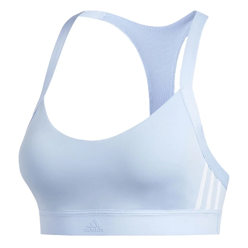 adidas Women's All Me 3-Stripes Bra Glo Blu/Ble Bri Soft Mesh Bra