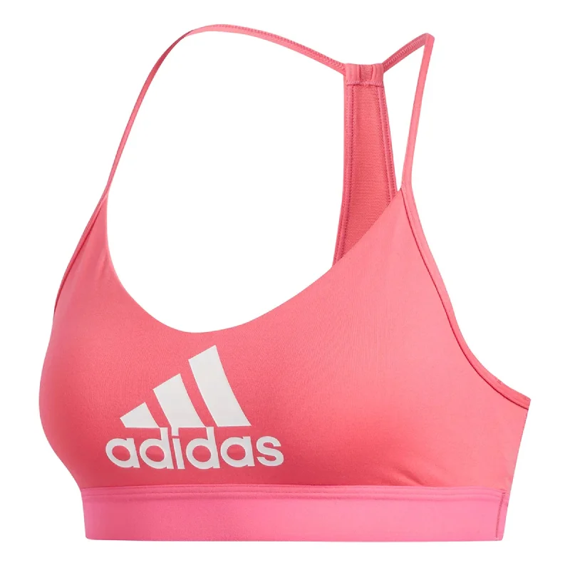 adidas Women's All Me Badge Of Sports Bra Pink/White Elegant Lace Bralette