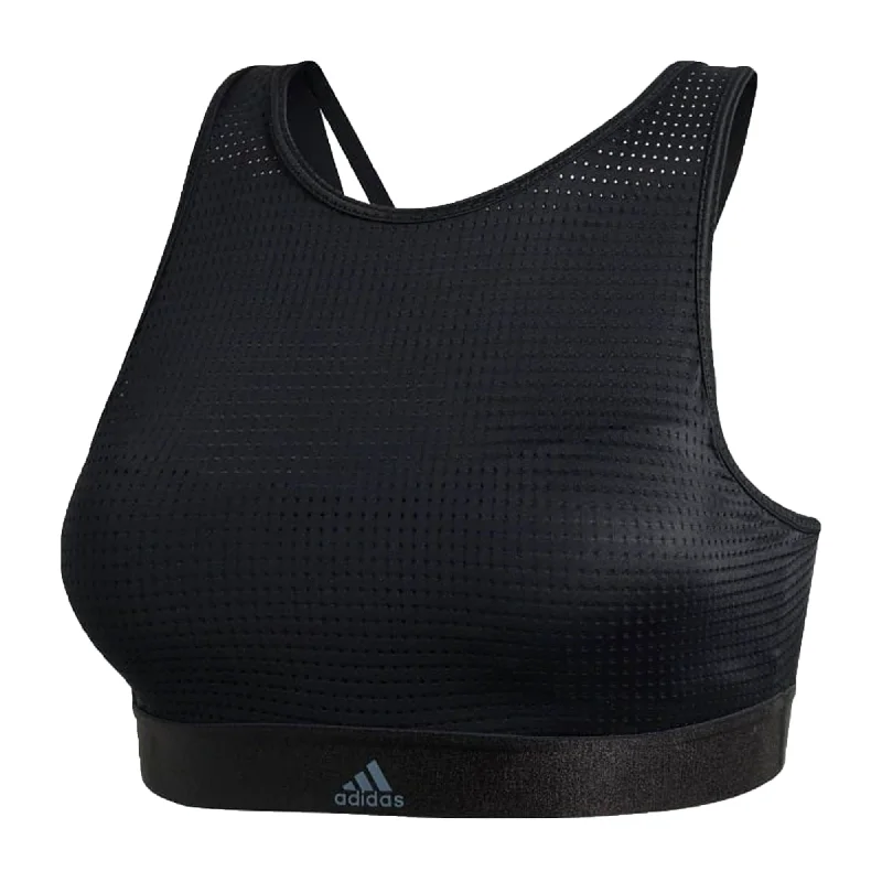 adidas Women's Halter Sports Bra Black Full Support Bra