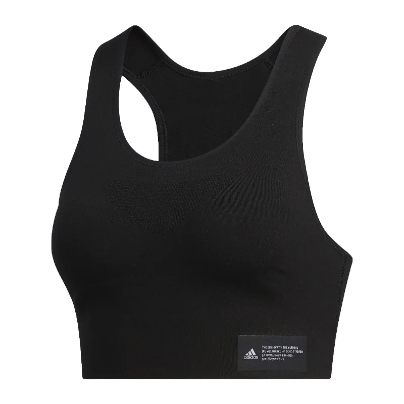 adidas Women's Primeknit Fine Sports Bra Black Wireless Lace Bra