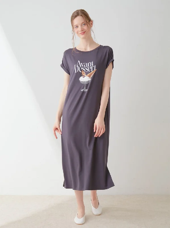 COOL Rayon Dessert Lounge Midi Dress Cozy Wide Strap Midi Dress