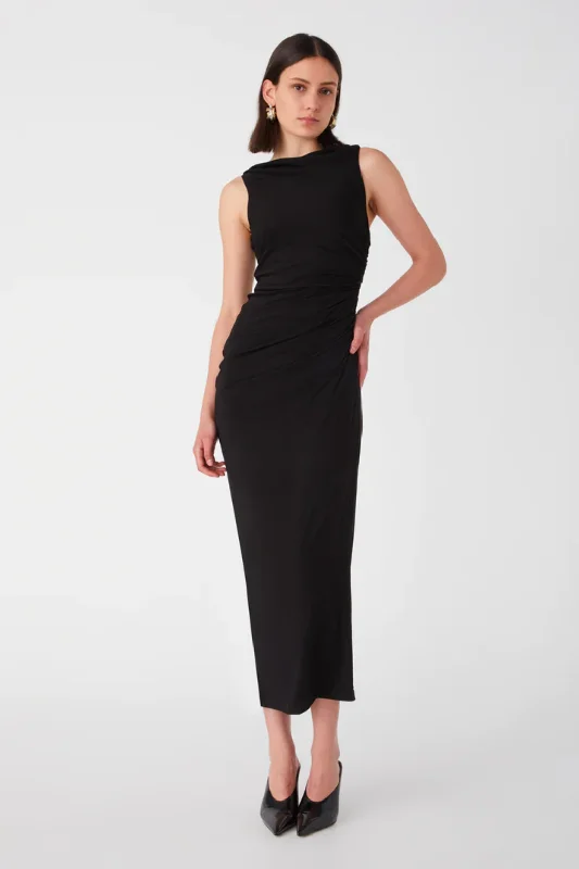 Misha DALILAH MIDI DRESS Trendy Square Neck Midi Dress