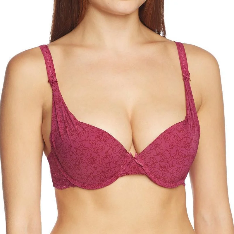 Sassa Fuchsia Deep Plunge Push-Up Bra Soft Padded Bralette
