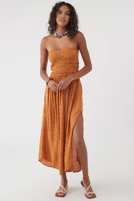 DEVYN MIDI DRESS Trendy Tiered Hem Midi Dress