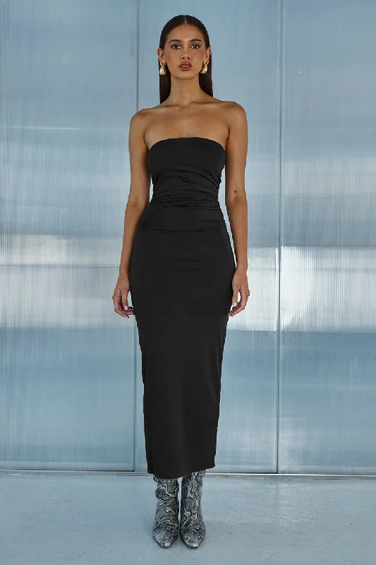EDDIE MIDI DRESS - BLACK Fashionable Wide Leg Midi Dress