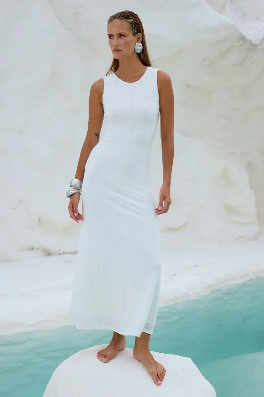 EOS MIDI DRESS - IVORY Fashionable A-Line Midi Dress