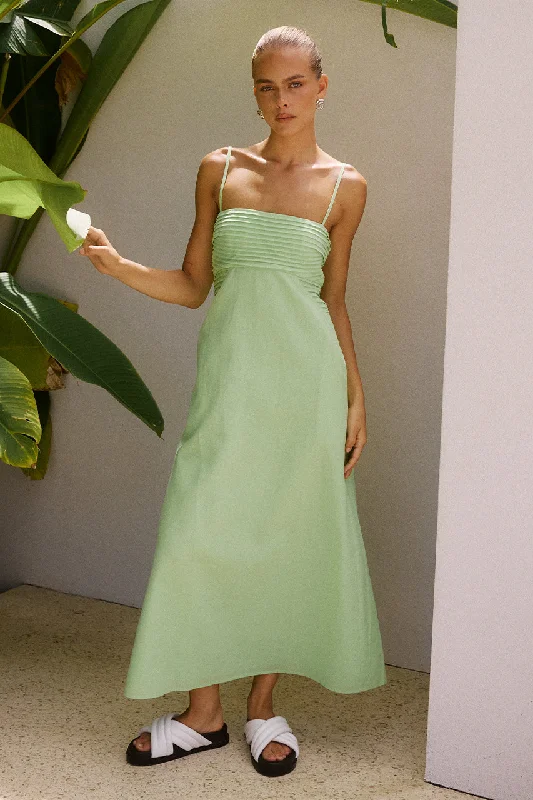 EUGENIE MIDI DRESS - GREEN Comfortable Deep V Midi Dress