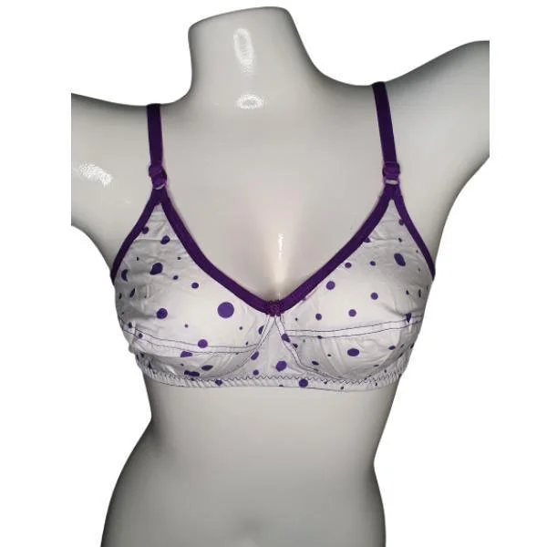 Fancy Dot Printed Lace Bra For Women Contour Bra Style