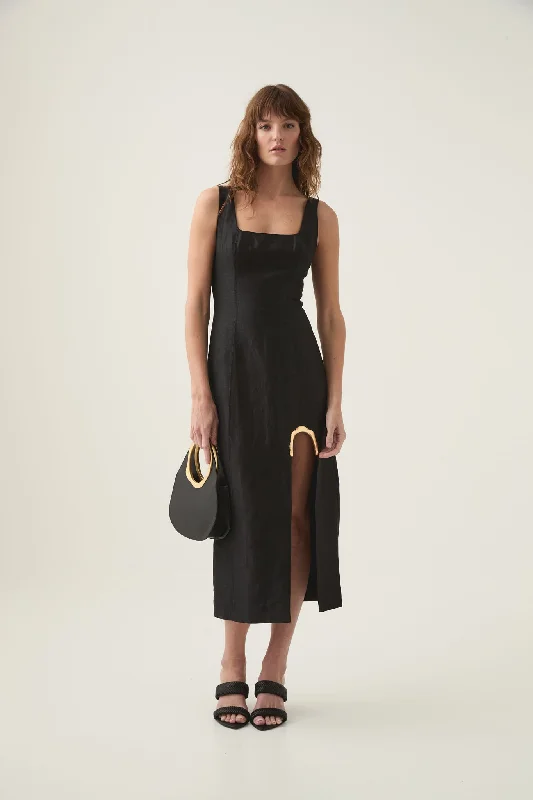 Flourish Midi Dress Trendy Ruched Side Midi Dress