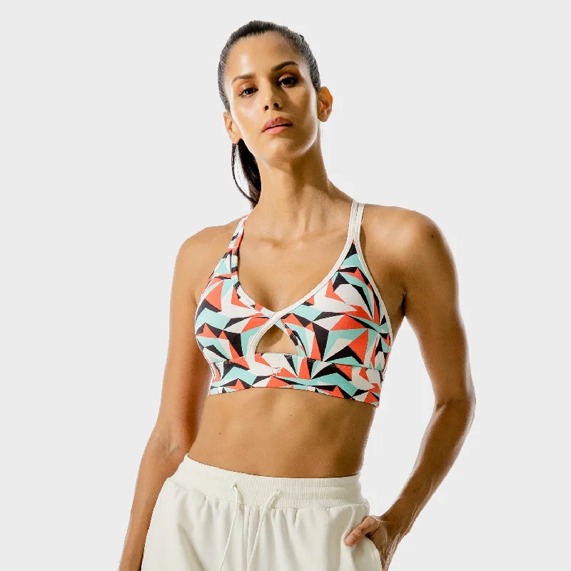 LAB360° Wrap Bra - Pastel Turquoise Print Breathable Wireless Bra