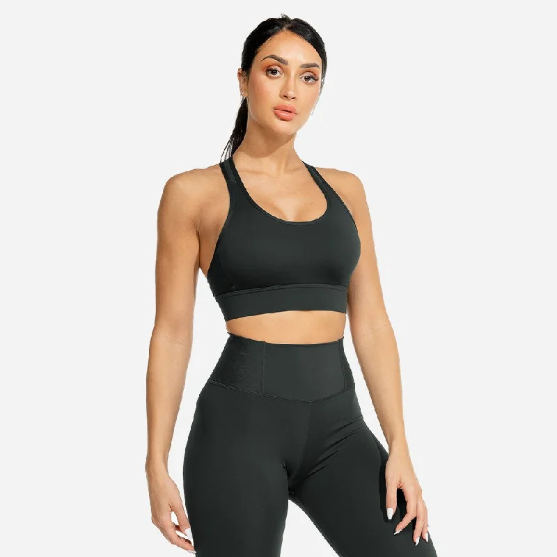 Limitless Plush Bra - Petrol Blue Seamless Sports Bra