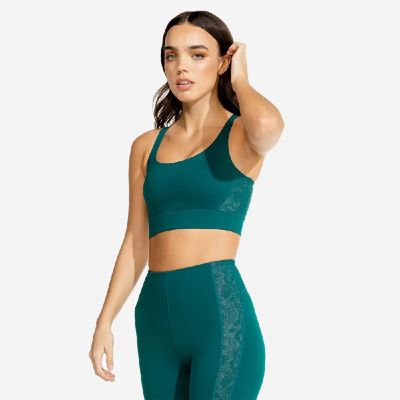 Limitless Snake Sports Bra - Sea Green Stretchy Full Coverage