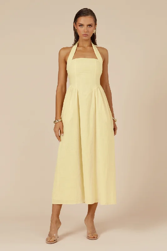 LOCKLEA MIDI DRESS - LEMON Fashionable Pencil Midi Dress