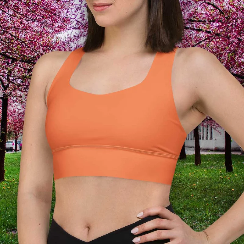 Tangerine Sports Bra | Exercise Fitness Sports Bra, lioness-love High Support Sports Bra