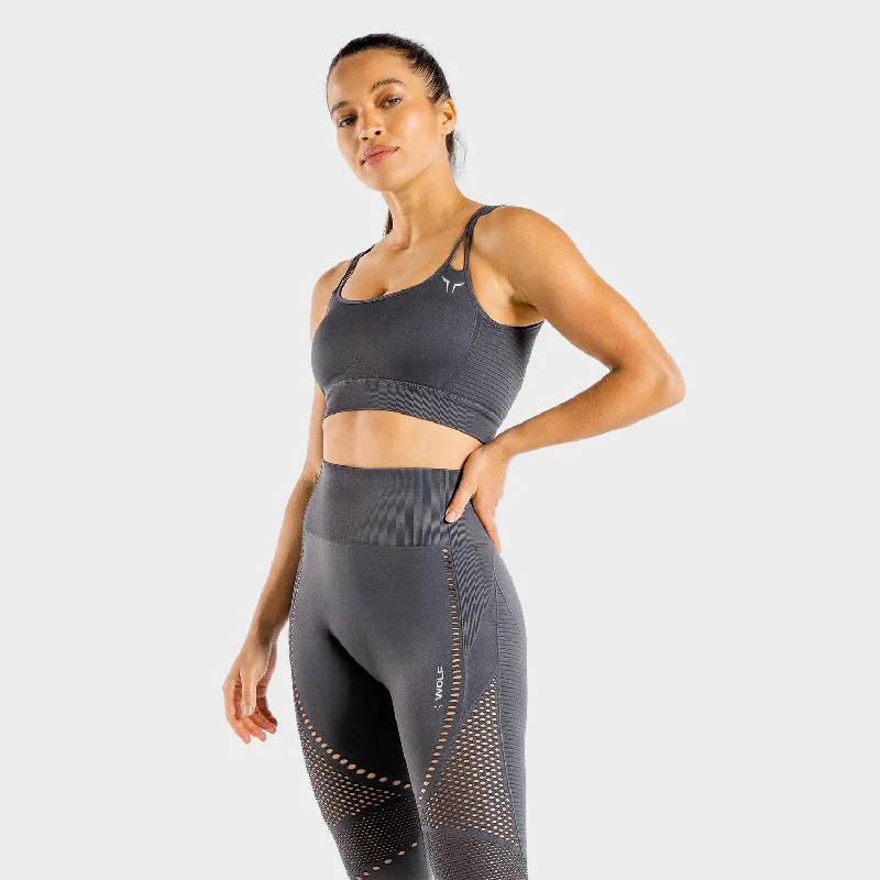 Meta Sports Bra - Charcoal Comfortable Lounge Bra
