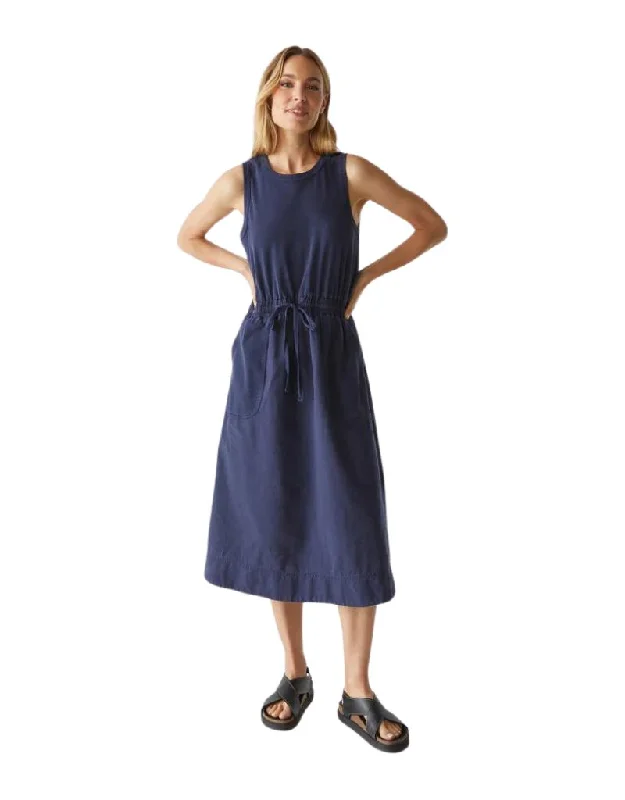 Michael Stars Wilhelmina Mixed Fabric Midi Dress in Nocturnal Comfortable Floral Print Midi Dress Michael Stars Wilhelmina Mixed Fabric Midi Dress in Nocturnal Comfortable Floral Print Midi Dress