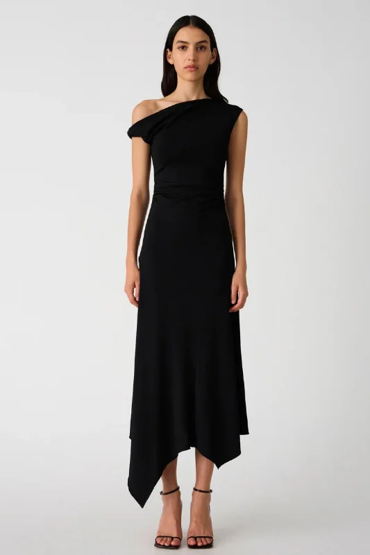MISHA ALMA MATTE JERSEY MIDI DRESS Comfortable Knitwear Midi Dress