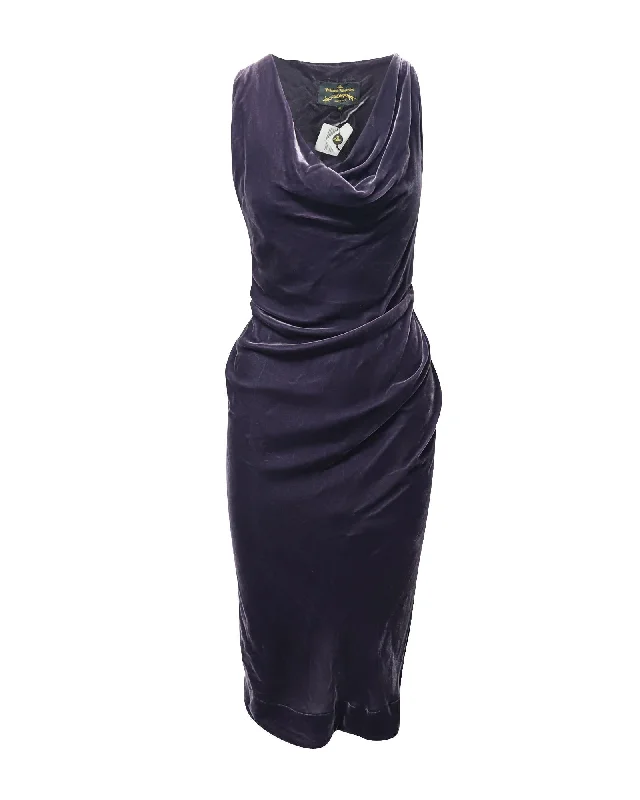 Virginia Ruched Velvet Midi Dress with Draped Neckline in Black Comfortable Geometric Print Midi Dress Virginia Ruched Velvet Midi Dress with Draped Neckline in Black Comfortable Geometric Print Midi Dress
