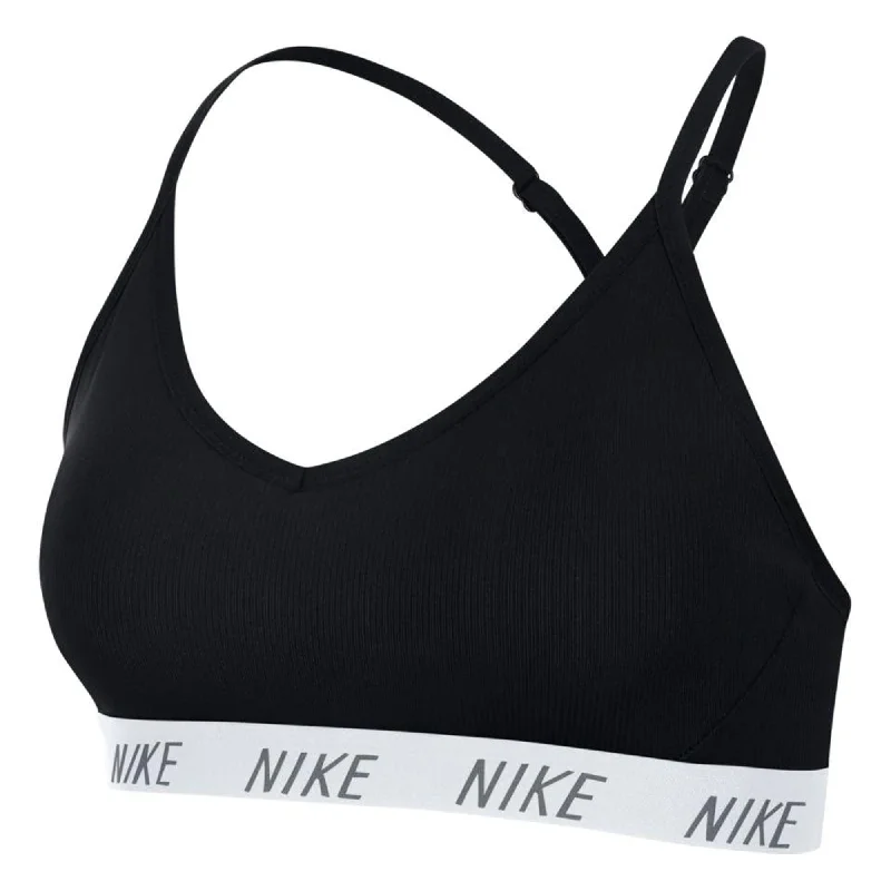 Nike Women's Indy Dri-FIT V-Neck Sports Bra Black/White Light Padded Bra