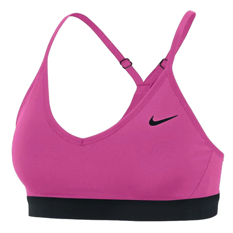 Nike Women's Indy Dri-FIT V-Neck Sports Bra Pink/Black Classic Wire-Free Bra