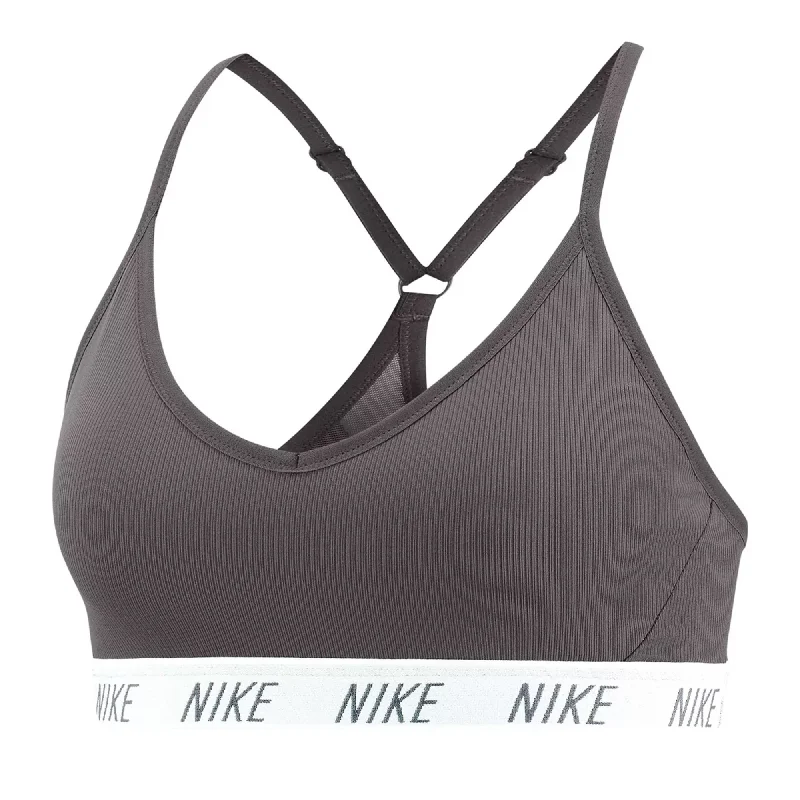 Nike Women's Indy Yoga Sports Bra Grey/White Breathable Sports Bra