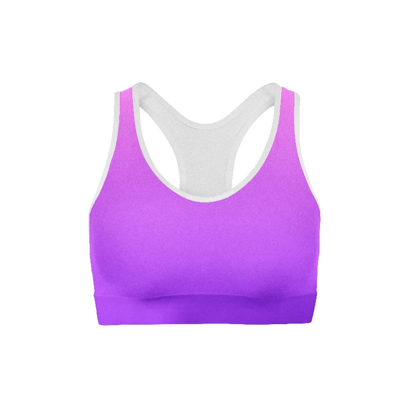 Pink Purple Ombre Sports Bra Sleek Sports Bra