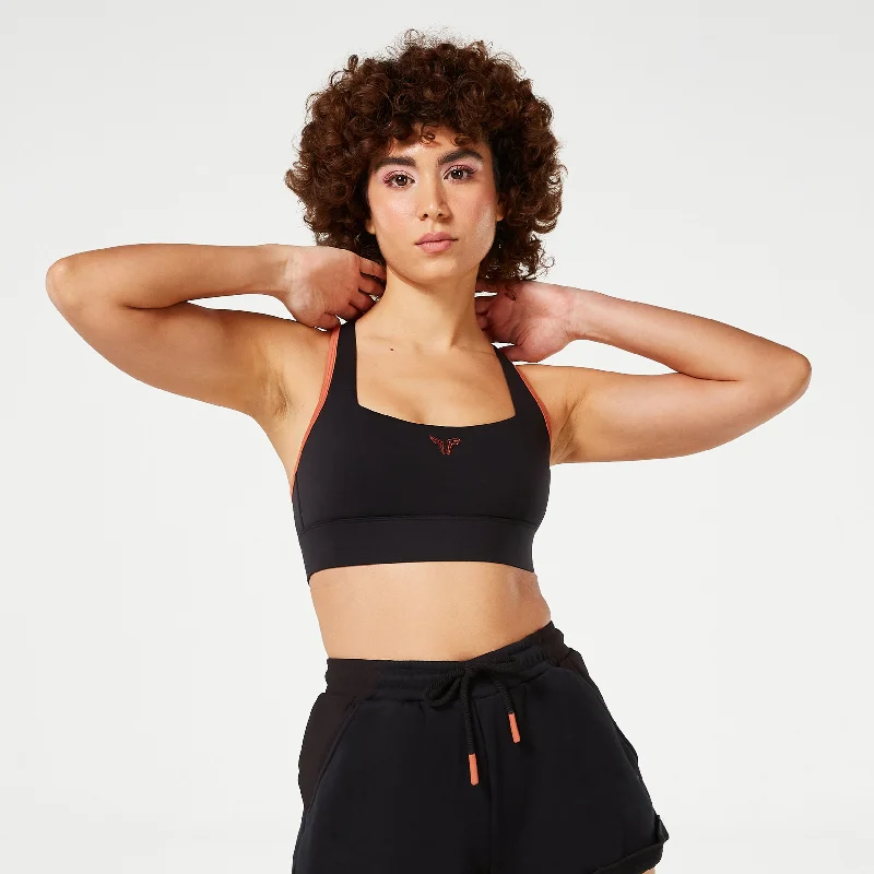 Retrograde Criss Cross Bra - Black Comfortable Lounge Bra