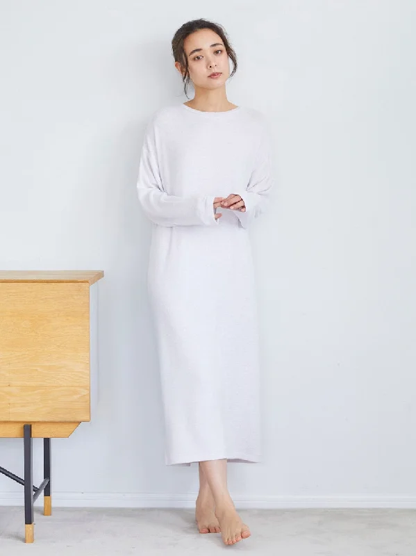 Snow Long Sleeve Lounge Midi Dress Chic Floral Print Midi Dress