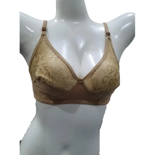Stylish Lace Embroidery Bra For Women Simple Wireless Bra
