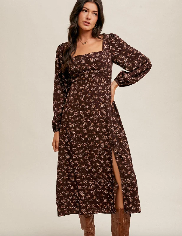 The Skylar Floral Midi Dress Stylish Wraparound Midi Dress