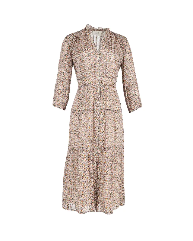 Print Midi Dress with Wrap Design in Multicolor Viscose Stylish Off-Shoulder Ruffle Dress Print Midi Dress with Wrap Design in Multicolor Viscose Stylish Off-Shoulder Ruffle Dress