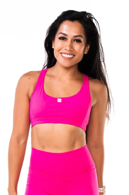 Women's WYN Active Do. It. Now. Sports Bra - Raspberry Adjustable Back Bra