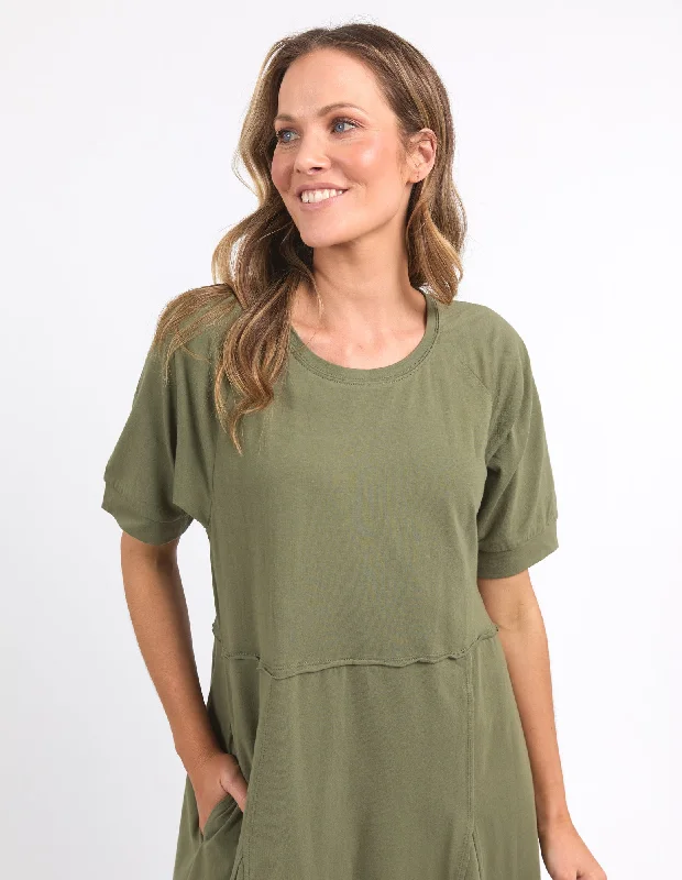 York Midi Dress Clover Elegant Faux Wrap Midi Dress