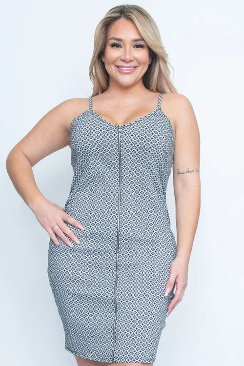 Plus Size V-Neck Spaghetti Strap Midi Dress With Long Zipper (ZA1774P) Comfortable Empire Waist Midi Dress Plus Size V-Neck Spaghetti Strap Midi Dress With Long Zipper (ZA1774P) Comfortable Empire Waist Midi Dress