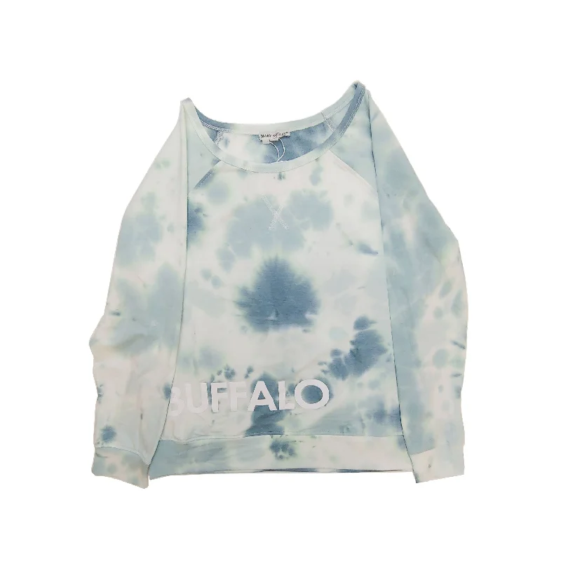 Buffalo Blue Mila Tie Dye Luxurious Parker Sweatshirt Hoodie with Puffed Sleeves Voluminous Trendy